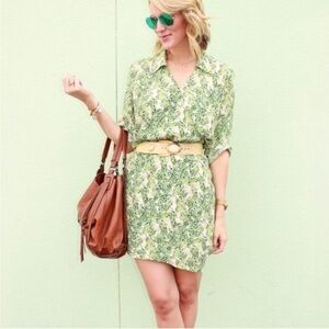 CAbi Leaf Print Faux Wrap Dress Style #280 Size Medium‎